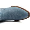 image:imageGLOBALWIN Black Cowboy Boots For Women Cowgirl Boots With Low Heel Comfortable Embroidered Western Boots Snip Toe MidCalf BootsDenim Blue