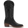 image:imageGLOBALWIN Womens Mid Calf Western Cowboy Boots Cowgirl Boots for Women with Floral Embroidery Side Zipper Chunky Heel23yy13 Black3