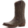image:imageGLOBALWIN Black Cowboy Boots For Women Cowgirl Boots With Low Heel Comfortable Embroidered Western Boots Snip Toe MidCalf Boots25yy02brown