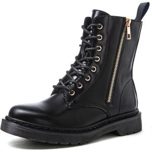 image:imageGLOBALWIN Womens Combat Boots Lace Up Boots For Women Ankle Booties For Women Low Heel21yy19 Black