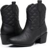 image:imageGLOBALWIN Cowboy Boots for Women  Classic Round Toe Western Booties with Comfort Insole  Embroidered Almond Toe Cowgirl Boots Versatile 2 Block Heel Fashion Boots for Concerts amp Daily Wear19yy16 Black2