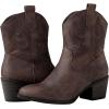 image:imageGLOBALWIN Cowboy Boots for Women  Classic Round Toe Western Booties with Comfort Insole  Embroidered Almond Toe Cowgirl Boots Versatile 2 Block Heel Fashion Boots for Concerts amp Daily Wear19yy16 Brown