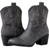 image:imageGLOBALWIN Cowboy Boots for Women  Classic Round Toe Western Booties with Comfort Insole  Embroidered Almond Toe Cowgirl Boots Versatile 2 Block Heel Fashion Boots for Concerts amp Daily Wear19yy16 Grey