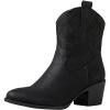 image:imageGLOBALWIN Cowboy Boots for Women  Classic Round Toe Western Booties with Comfort Insole  Embroidered Almond Toe Cowgirl Boots Versatile 2 Block Heel Fashion Boots for Concerts amp Daily Wear19yy16 Black