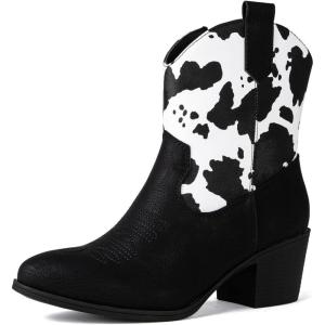 image:imageGLOBALWIN Cowboy Boots for Women  Classic Round Toe Western Booties with Comfort Insole  Embroidered Almond Toe Cowgirl Boots Versatile 2 Block Heel Fashion Boots for Concerts amp Daily Wear19yy16 Cow1