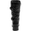image:imageGLOBALWIN Chunky Mid Calf Fashion Dressy Motocycle Biker Military Style Combat Boots for Women Low Heel24yy01 Black
