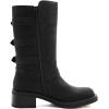 image:imageGLOBALWIN Chunky Mid Calf Fashion Dressy Motocycle Biker Military Style Combat Boots for Women Low HeelBlack