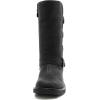 image:imageGLOBALWIN Chunky Mid Calf Fashion Dressy Motocycle Biker Military Style Combat Boots for Women Low HeelBlack