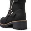 image:imageGLOBALWIN Womens Ankle Boots For Women Faux Fur Lined Winter Moto Boots Ankle Booties With Adjustable Double Buckles21yy07black