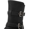 image:imageGLOBALWIN Womens Ankle Boots For Women Faux Fur Lined Winter Moto Boots Ankle Booties With Adjustable Double Buckles21yy07black