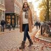 image:imageGLOBALWIN Womens Ankle Boots For Women Faux Fur Lined Winter Moto Boots Ankle Booties With Adjustable Double Buckles21yy07brown