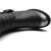 image:imageGLOBALWIN Womens Black KneeHigh Boots Fashion Dressy Riding Boots  Chunky Low Heel Slouchy Design Buckle Detail AllSeason Comfortable 2Inch Heels24yy03 Distressed Silver