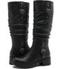 image:imageGLOBALWIN Womens Black KneeHigh Boots Fashion Dressy Riding Boots  Chunky Low Heel Slouchy Design Buckle Detail AllSeason Comfortable 2Inch Heels24yy03 Black