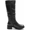 image:imageGLOBALWIN Womens Black KneeHigh Boots Fashion Dressy Riding Boots  Chunky Low Heel Slouchy Design Buckle Detail AllSeason Comfortable 2Inch Heels24yy03 Distressed Silver