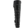 image:imageGLOBALWIN Womens Black KneeHigh Boots Fashion Dressy Riding Boots  Chunky Low Heel Slouchy Design Buckle Detail AllSeason Comfortable 2Inch Heels24yy03 Black