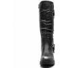 image:imageGLOBALWIN Womens Black KneeHigh Boots Fashion Dressy Riding Boots  Chunky Low Heel Slouchy Design Buckle Detail AllSeason Comfortable 2Inch Heels24yy03 Distressed Silver