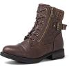 image:imageGLOBALWIN Womens Combat Boots Lace Up Boots For Women Ankle Booties With Low Heel Fashion Dressy Short Boots21yy18 Brown