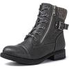image:imageGLOBALWIN Womens Combat Boots Lace Up Boots For Women Ankle Booties With Low Heel Fashion Dressy Short Boots21yy18 Grey