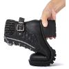 image:imageGLOBALWIN Womens Combat Boots Lace Up Comfortable Ankle Booties For Women Low Heel21yy16 Black