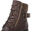 image:imageGLOBALWIN Womens Combat Boots Lace Up Comfortable Ankle Booties For Women Low Heel21yy16 Brown