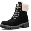 image:imageGLOBALWIN Womens Fall Winter Quilted Ankle Boots  Warm Fleece Lined Winter Booties Combat Boots For Snow and Rain NonSlip Fashion Ankle Booties1915black