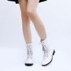 image:imageGLOBALWIN Womens Fashion Low Heels Lace Up Ankle Boots22yy06 White