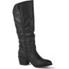 image:imageGLOBALWIN Womens Knee High Cowboy Boots  Minimalist Western Round Toe Cowgirl Boots with Comfortable Block Heel Plain Sleek Design Tall Dress Boots for Women19yy21 Black2