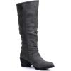 image:imageGLOBALWIN Womens Knee High Cowboy Boots  Minimalist Western Round Toe Cowgirl Boots with Comfortable Block Heel Plain Sleek Design Tall Dress Boots for Women19yy21 Grey2