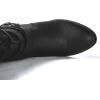 image:imageGLOBALWIN Womens Knee High Cowboy Boots  Minimalist Western Round Toe Cowgirl Boots with Comfortable Block Heel Plain Sleek Design Tall Dress Boots for Women19yy21 Black2