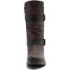 image:imageGLOBALWIN Womens Mid Calf Boots Fashion Moto Boots For Women With Buckle Straps Side Zipper And Low Block Heel  Biker Boots For Fall Spring WinterBrown