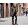 image:imageGLOBALWIN Womens Mid Calf Boots Fashion Moto Boots For Women With Buckle Straps Side Zipper And Low Block Heel  Biker Boots For Fall Spring WinterBrown