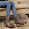 image:imageGLOBALWIN Womens Mid Calf The Western Cowboy Boots Fashion Cowgirl Boots For Women Low Heel22yy10 Brown 1