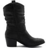 image:imageGLOBALWIN Womens Mid Calf The Western Cowgirl Boots Fashion Cowboy Boots For Women Chunky Low Heel19yy17 Black2