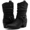 image:imageGLOBALWIN Womens Mid Calf The Western Cowgirl Boots Fashion Cowboy Boots For Women Chunky Low Heel19yy17 Black2