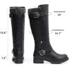 image:imageGLOBALWIN Womens Quilted Knee High Boots For Women Low Heel Comfortable Fashion Riding Boots19yy01black