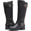 image:imageGLOBALWIN Womens Quilted Knee High Boots For Women Low Heel Comfortable Fashion Riding Boots19yy01black