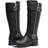 image:imageGLOBALWIN Womens Quilted Knee High Boots Low Heel Comfortable Fashion Dressy Riding Boots For Women19yy03black