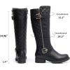 image:imageGLOBALWIN Womens Quilted Knee High Boots Low Heel Comfortable Fashion Dressy Riding Boots For Women19yy03black