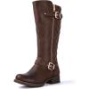 image:imageGLOBALWIN Womens Quilted Knee High Boots Low Heel Comfortable Fashion Dressy Riding Boots For Women19yy03brown2