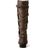 image:imageGLOBALWIN Womens Quilted Knee High Fashion Boots Strappy Boots For Women21yy10 Camel2