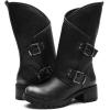 image:imageGLOBALWIN Womens The Twisted Rider Motorcycle Boots MidCalf Fashion Boots For Women Low Heel18yy01 Distressed Silver