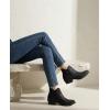 image:imageGLOBALWIN Womens Western Ankle Booties Snipped Square Toe Embroidered Cowboy Chelsea Boots Low Stacked Block Heel Comfortable PullOn Short Cowgirl Boots25yy05 Black