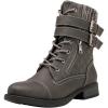 image:imageGLOBALWIN 1903 Womens Fashion Low Heels Lace Up Ankle Boots Combat Boots For Women1903grey