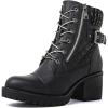 image:imageGLOBALWIN Womens Combat Boots Lace Up Comfortable Ankle Booties For Women Low Heel21yy16 Black