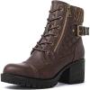 image:imageGLOBALWIN Womens Combat Boots Lace Up Comfortable Ankle Booties For Women Low Heel21yy16 Brown