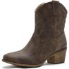 image:imageGLOBALWIN Womens Mid Calf The Western Cowboy Boots Fashion Cowgirl Boots For Women Low Heel22yy10 Brown 1