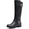 image:imageGLOBALWIN Womens Quilted Knee High Boots For Women Low Heel Comfortable Fashion Riding Boots19yy01black