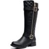 image:imageGLOBALWIN Womens Quilted Knee High Boots Low Heel Comfortable Fashion Dressy Riding Boots For Women19yy03black