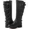 image:imageGLOBALWIN Womens Quilted Knee High Fashion Boots Strappy Boots For Women21yy10 Black3