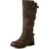 image:imageGLOBALWIN Womens Quilted Knee High Fashion Boots Strappy Boots For Women21yy10 Camel2